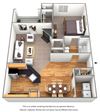 1 Bedroom A 1 Bath Floor Plan at Malvern Lakes, Fredericksburg, Virginia 1 Bedroom A 1 Bath Floor Plan at Malvern Lakes, Fredericksburg, Virginia